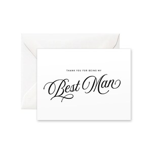 Gracias por ser mi mejor tarjeta de hombre / Gracias tarjeta de día de la boda, tarjeta de caligrafía moderna, tarjeta hecha a mano, regalo al mejor hombre
