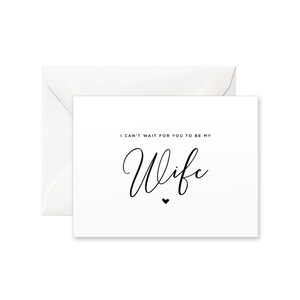 I Can’t Wait for You to Be My Wife Card | Carte de jour de mariage, carte de calligraphie, main, carte pour la mariée de marié, carte de jour de mariage pour la femme