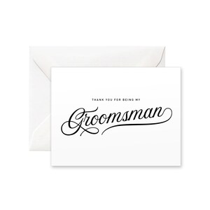 Gracias por ser mi tarjeta de padrino / Gracias tarjeta de día de la boda, tarjeta de caligrafía moderna, tarjeta hecha a mano, regalo al padrino