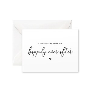 Je ne peux pas attendre pour commencer notre carte Happily Ever After | Carte pour le marié de la mariée, carte pour le marié, carte pour la mariée de Groom, Carte pour la mariée