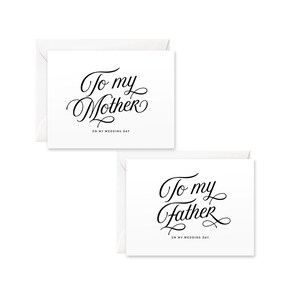 Mutter/Vater Hochzeitskarten Set | An meine Mutter an meinem Hochzeitstag, an meinen Vater an meinem Hochzeitstag, Karte an Papa, Karte an Mama, Geschenk