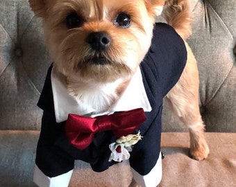 Dog Tuxedo, Dog Suit, Dog wedding attire, Navy Blue, Navy Blue Dog Tuxedo, Formal dog suit, Cat Suit, Cat Tuxedo, Customized dog Suit
