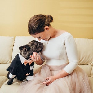 Bulldog Dog Tuxedo, Dog Suit, Dog wedding attire, Black Dog Tuxedo, Formal dog suit, Customized dog Suit, Bulldogs,