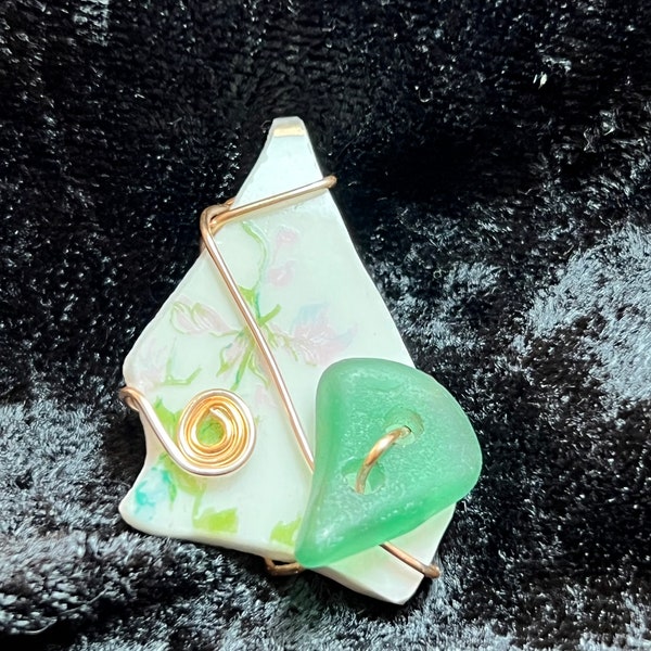 Hand cut china pendant