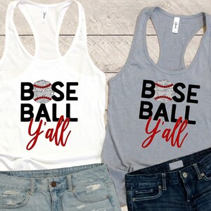 Baseball mom Tank, Baseball mom Tee, Baseball Y'all, Baseball Y'all Tank, Baseball Y'all Tee, Baseball T-Shirt, Baseball Tank, Baseball Mom image 1