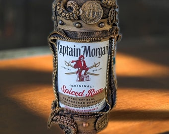Liquor Bottle, Steampunk liquor Bottle, Captain Morgan bottle, Decorative liquor bottle, Captain Morgan Rum, Pirate Bottle, Pirate Rum Gift