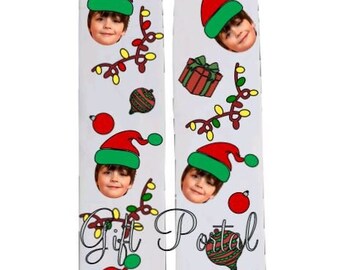 Custom face socks, Christmas Socks, custom photo socks, Santa face socks, custom santa socks, personalized socks, gift face socks, Christmas