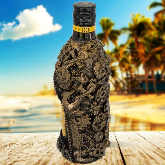 Small Kahlua Liquor Bottle, Steampunk Liquor Bottle, Decorative