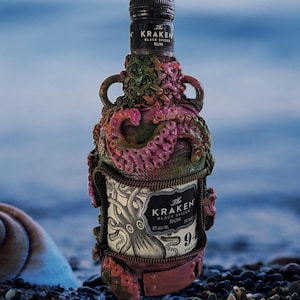 Small Liquor Bottle, Steampunk liquor Bottle, Kraken Spiced Rum, Decorative liquor bottle, Small Kraken Rum Bottle, Pirate Rum Gift