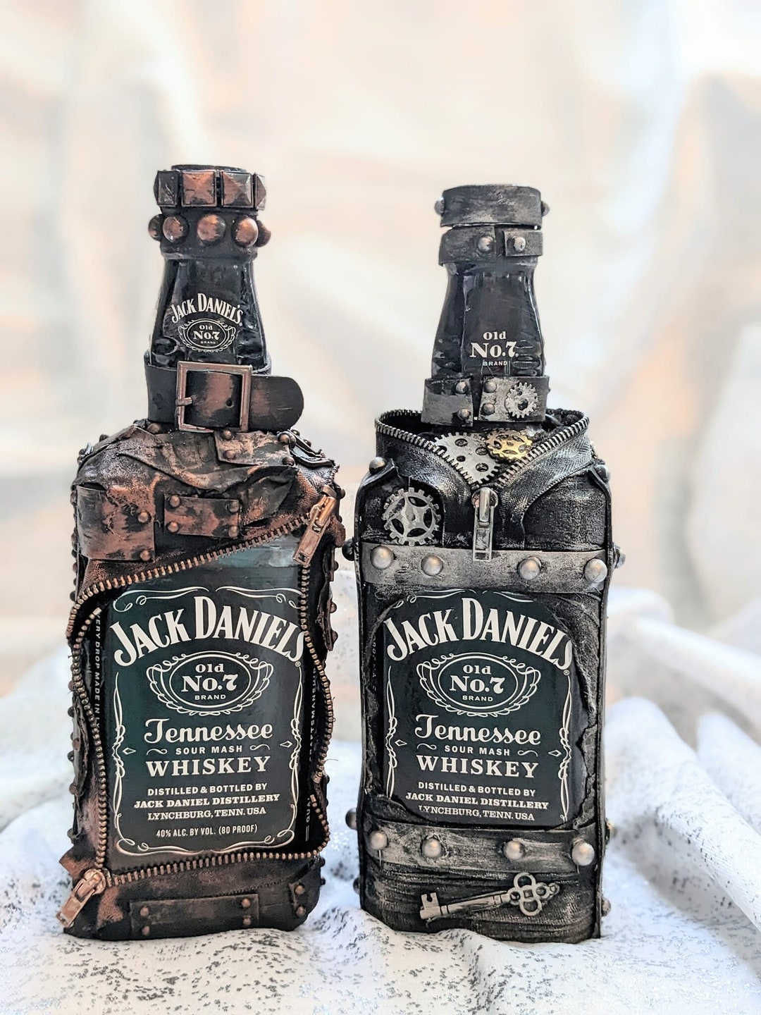 Liquor Bottle Steampunk Liquor Bottle Jack Daniels Bottle Etsy