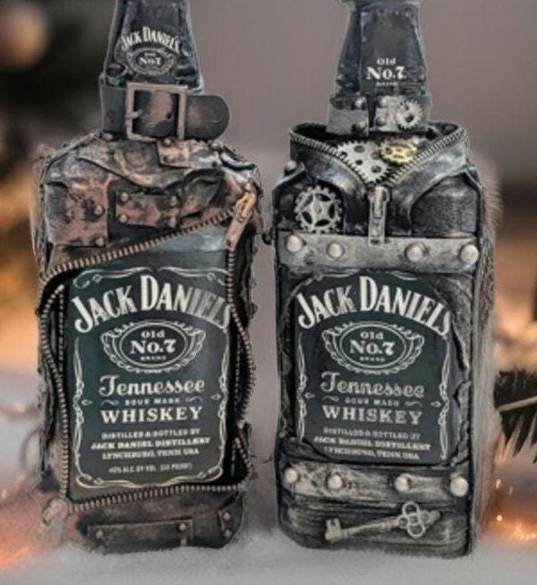 Liquor Bottle, Steampunk Liquor Bottle, Jack Daniels Bottle, Jack