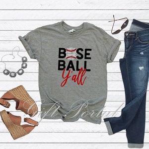 Baseball mom Tank, Baseball mom Tee, Baseball Y'all, Baseball Y'all Tank, Baseball Y'all Tee, Baseball T-Shirt, Baseball Tank, Baseball Mom image 2