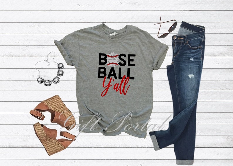 Baseball mom Tank, Baseball mom Tee, Baseball Y'all, Baseball Y'all Tank, Baseball Y'all Tee, Baseball T-Shirt, Baseball Tank, Baseball Mom image 2