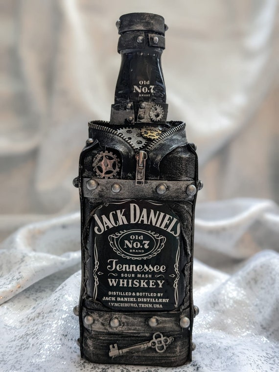 Large Jack Daniels Bottle, Steampunk Liquor Bottle, Jack Daniels