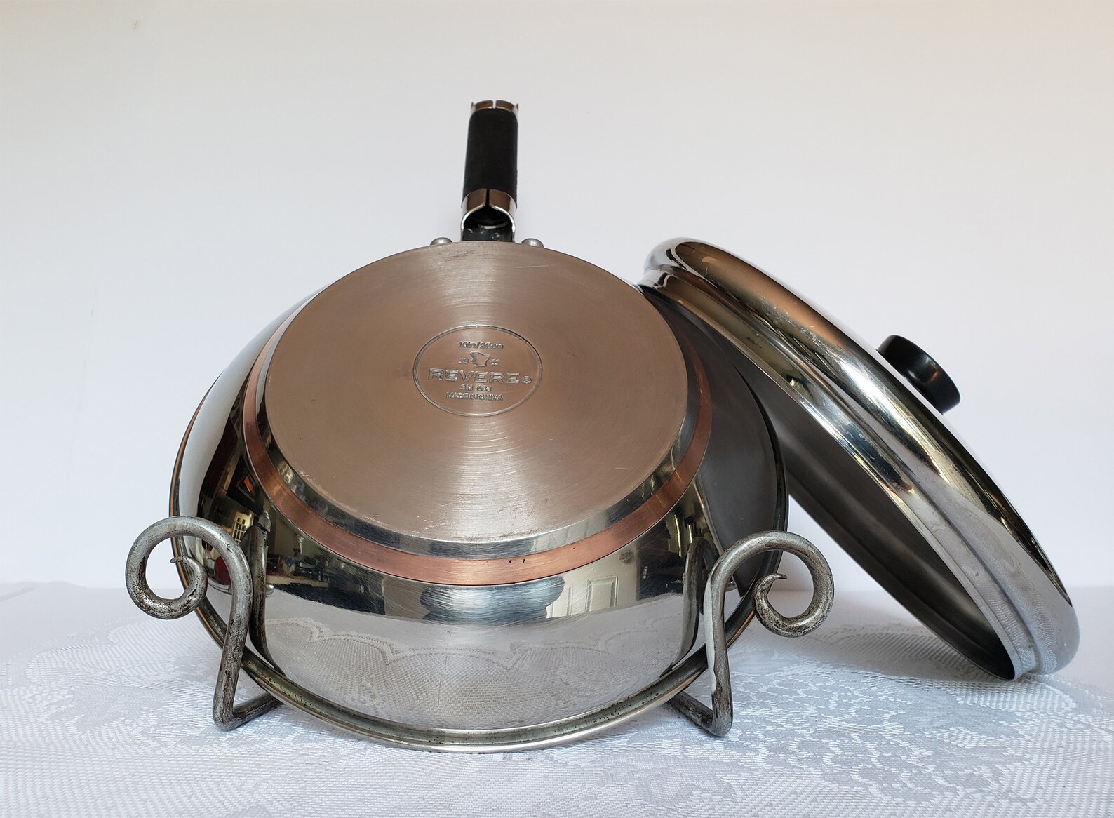 Vtg 1801 Revere Ware 10 Stainless Steel Skillet with SS Etsy