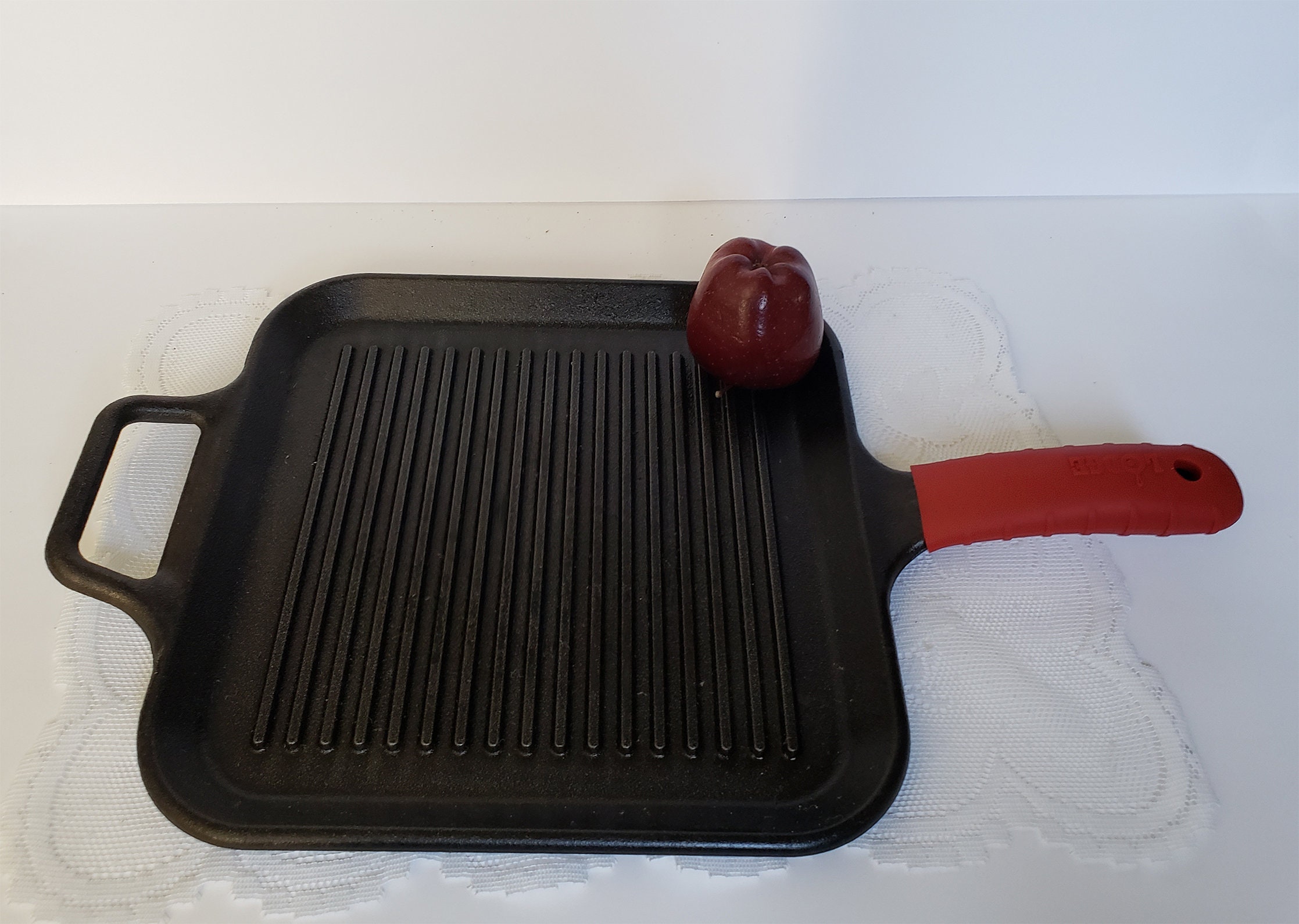 Lodge 12 Square Cast Iron Ribbed Grill Skillet with Etsy