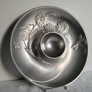 Lenox Butterfly Meadow Chip and Dip Server: Metal Floral Platter