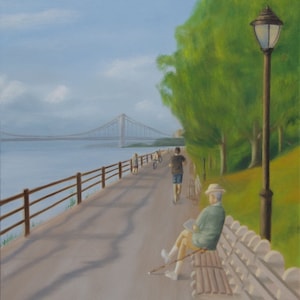 Riverside Park, NYC, UWS, Oil On Canvas Original Painting (Print on Paper)