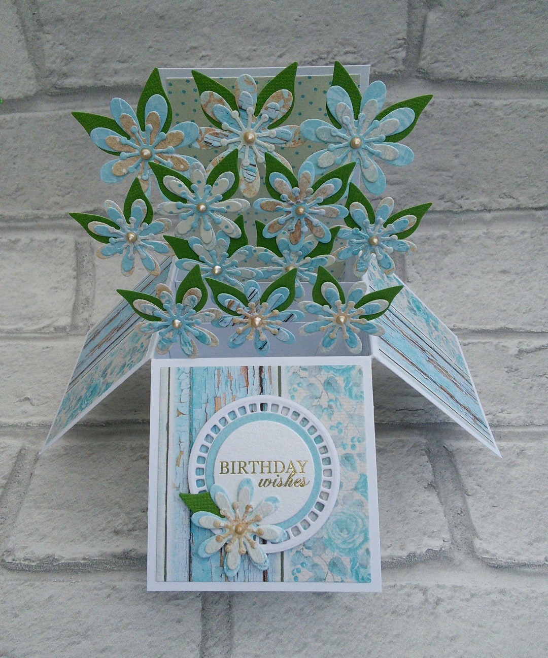 3D Popup Flower Box Birthday Card, 3D Floral Birthday Wishes Greeting