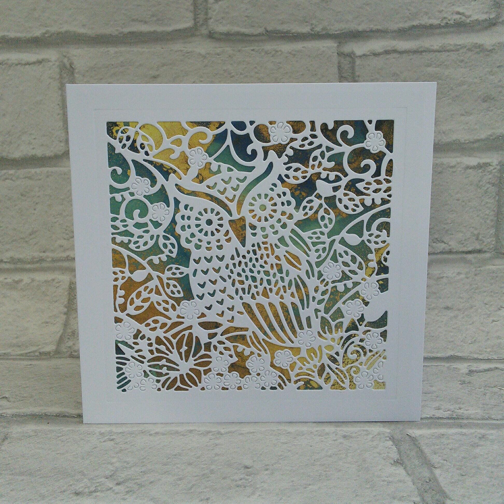 Handmade Owl Paper Cut Card: Blank Greeting Card