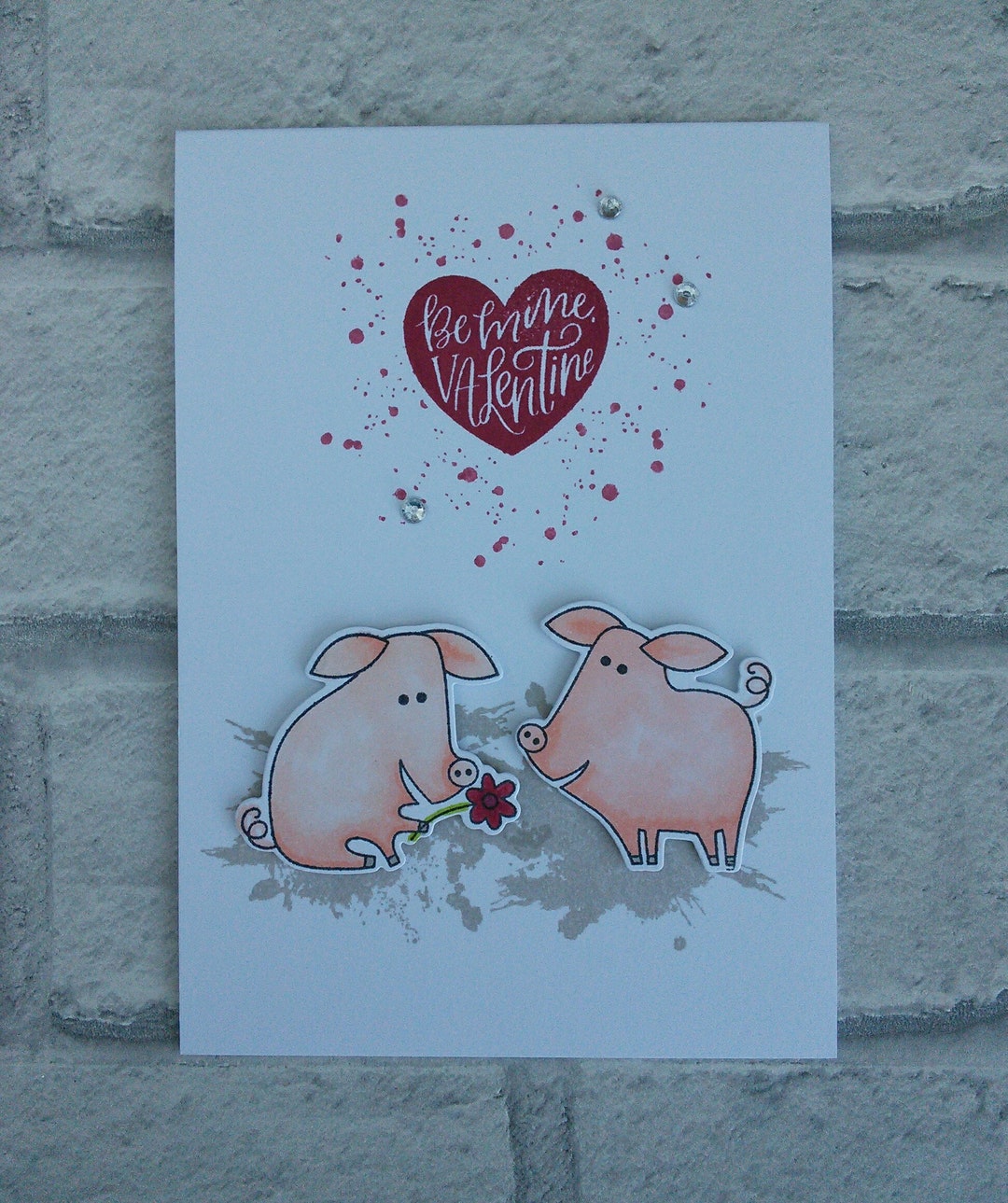 Cute Piggy Valentine's Day Card, love You PIG Time Greeting Card, be ...