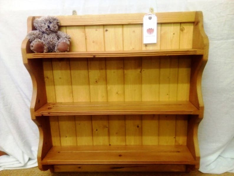 Solid Pine 3 Shelf Plate Rack Mini Dresser Kitchen Shelves Etsy