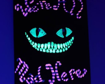 Cheshire Cat Glow in the Dark painting, Alice in Wonderland