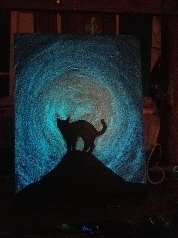 black cat painting