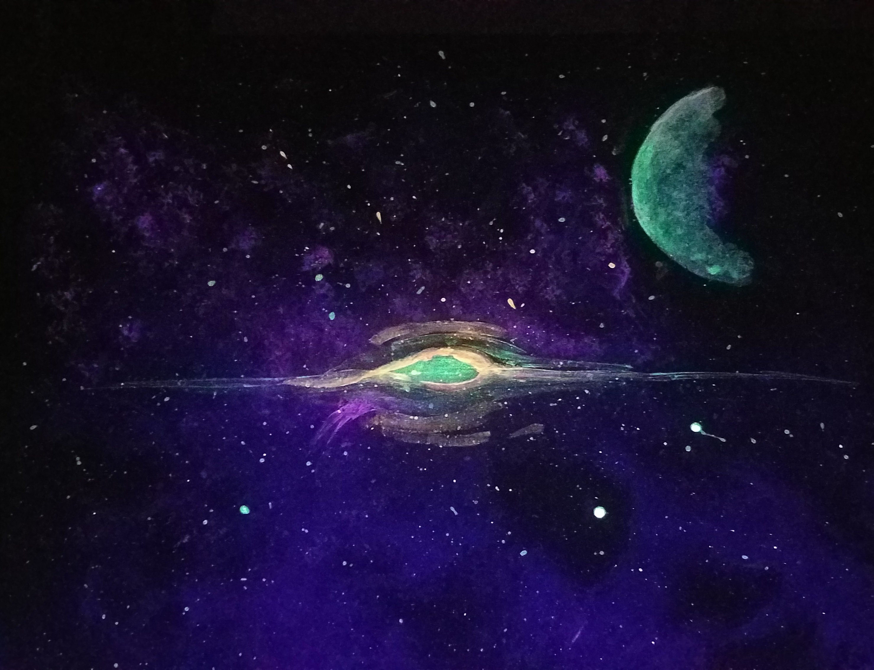 Galaxy painting Glow in the Dark Painting Glow in the Dark Etsy
