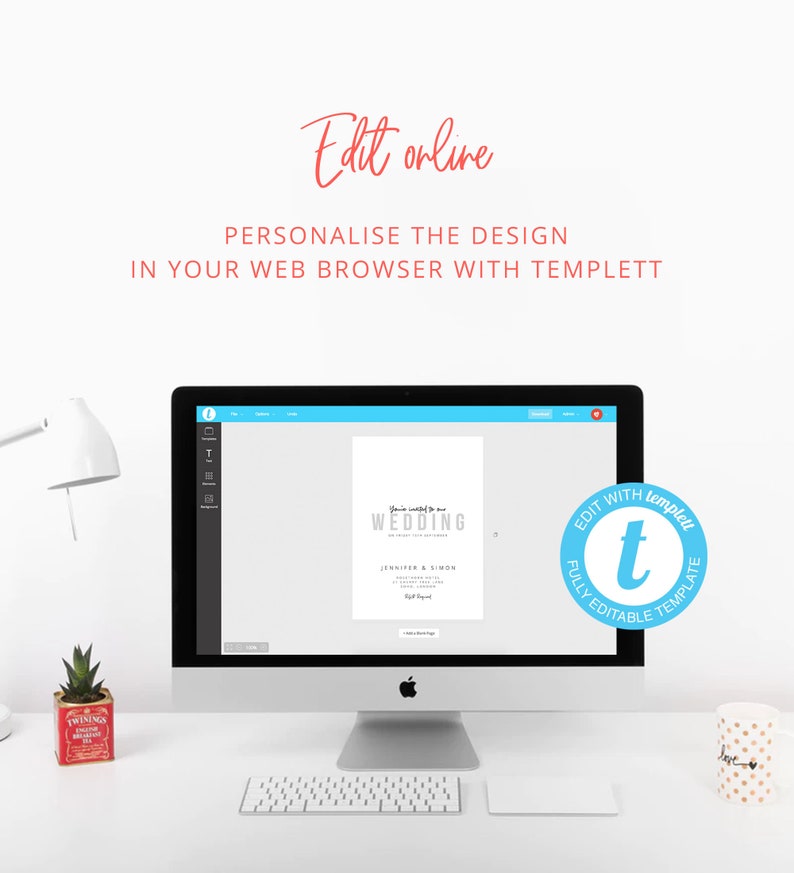 Modern Wedding Invitation Template Editable Wedding Invitation Modern Invitation Simple Wedding Invite Printable Wedding Invite Download