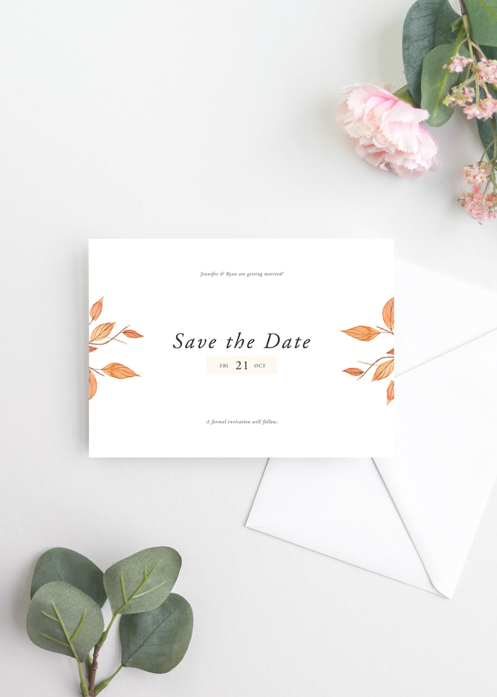 Fall Save the Date Template, Editable Save Our Date, Autumn Save the