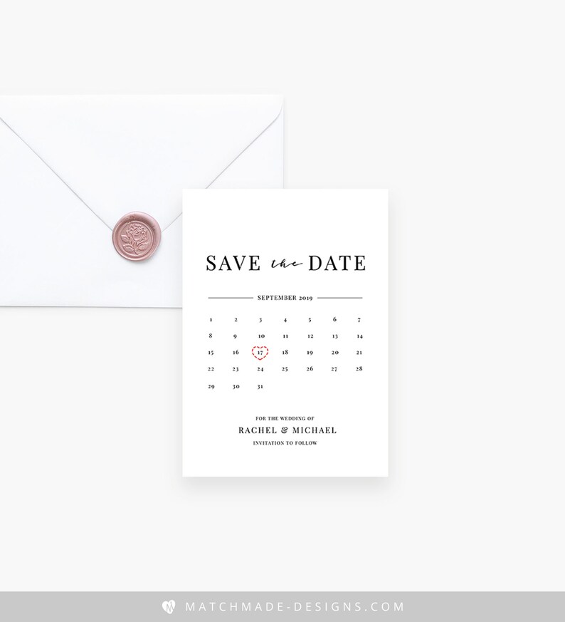 Calendar save the date template calendar invitation etsy uk