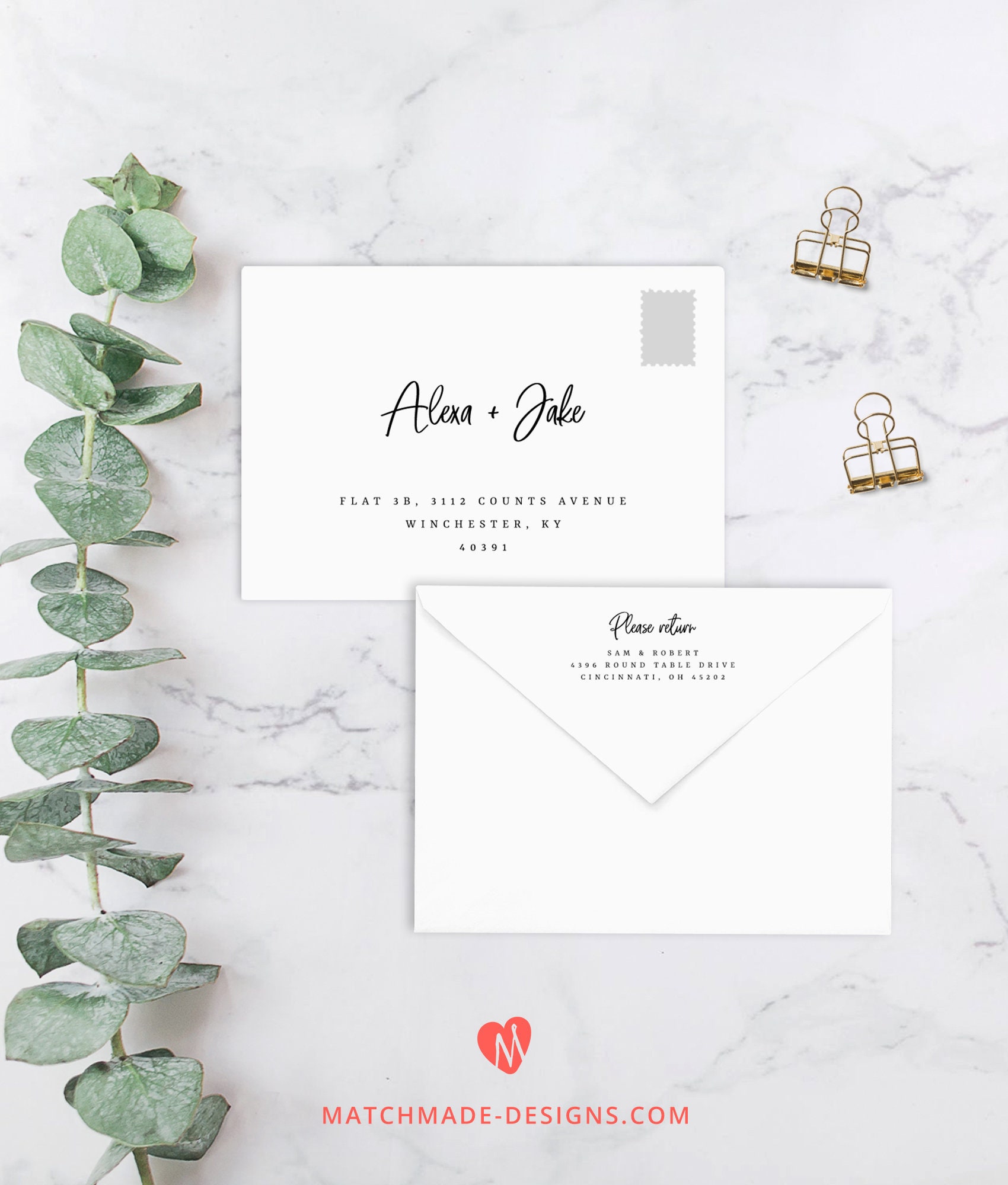 Modèle d'enveloppe simple en anglais seulement Adresse Etsy