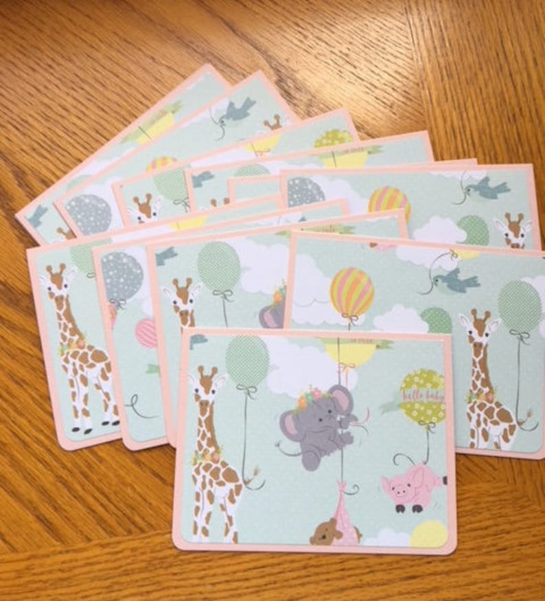 baby announcement notecards baby girl shower invites 12 adorable baby girl cards blank thank you cards baby girl shower thank you notes