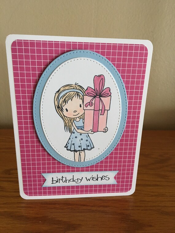Adorable Little Girl Birthday Card Cute Birthday Card For Etsy
