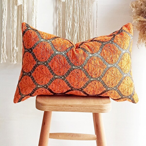 Orange Lumbar Pillow Etsy