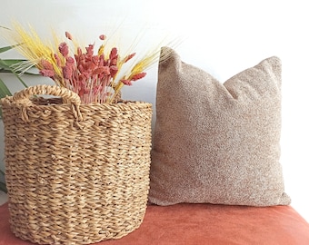 White Boucle Pillow Cover: Soft Plush Decorative Pillow, Custom Size