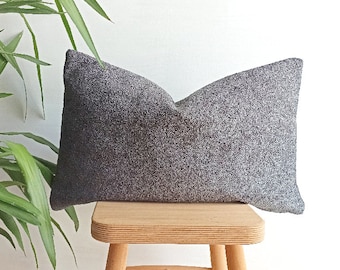 Handmade Gray Boucle Lumbar Pillow Cover, Various Sizes