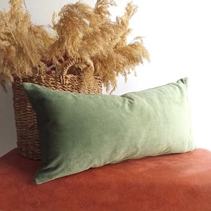 Long Lumbar Pillow Cover Green Body Pillow Velvet Pillow Cover Lumbar Pillow Cover 12×36 Lumbar Pillow Velvet Pillow Cover