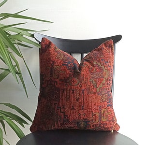 Terracotta Red Turkish Kilim Pillow Cover Kilim Pillow Lumbar Pillow 12×24 Throw Pillow All Size Kilim Pillow Red Throw Pillow