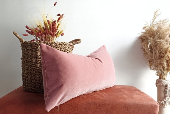 Velvet lumbar top pillow covers