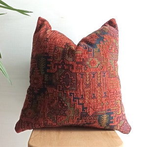 Turkish Pillow Cover Kilim Pillow Lumbar Pillow 12×24 Throw Pillow All Size Kilim Pillow Red Throw Pillow