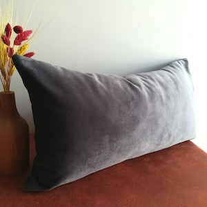 Gray Lumbar Pillow Etsy