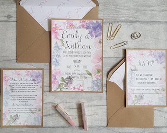 Vintage wedding invitations, Barn wedding invitation, Shabby chic wedding invites, Wedding invites, Floral invitations, Wedding stationery