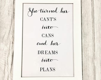 Wall art, Home decor, Print, Prints for the home, Dream, Gifts for women, Modern calligraphy, Dream, Gifts for girls, Gifts for teenage girl