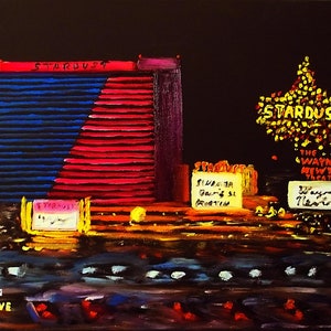 Art Print of Oil Painting by Dave. Cityscape Las Vegas Stardust Casino Hotel