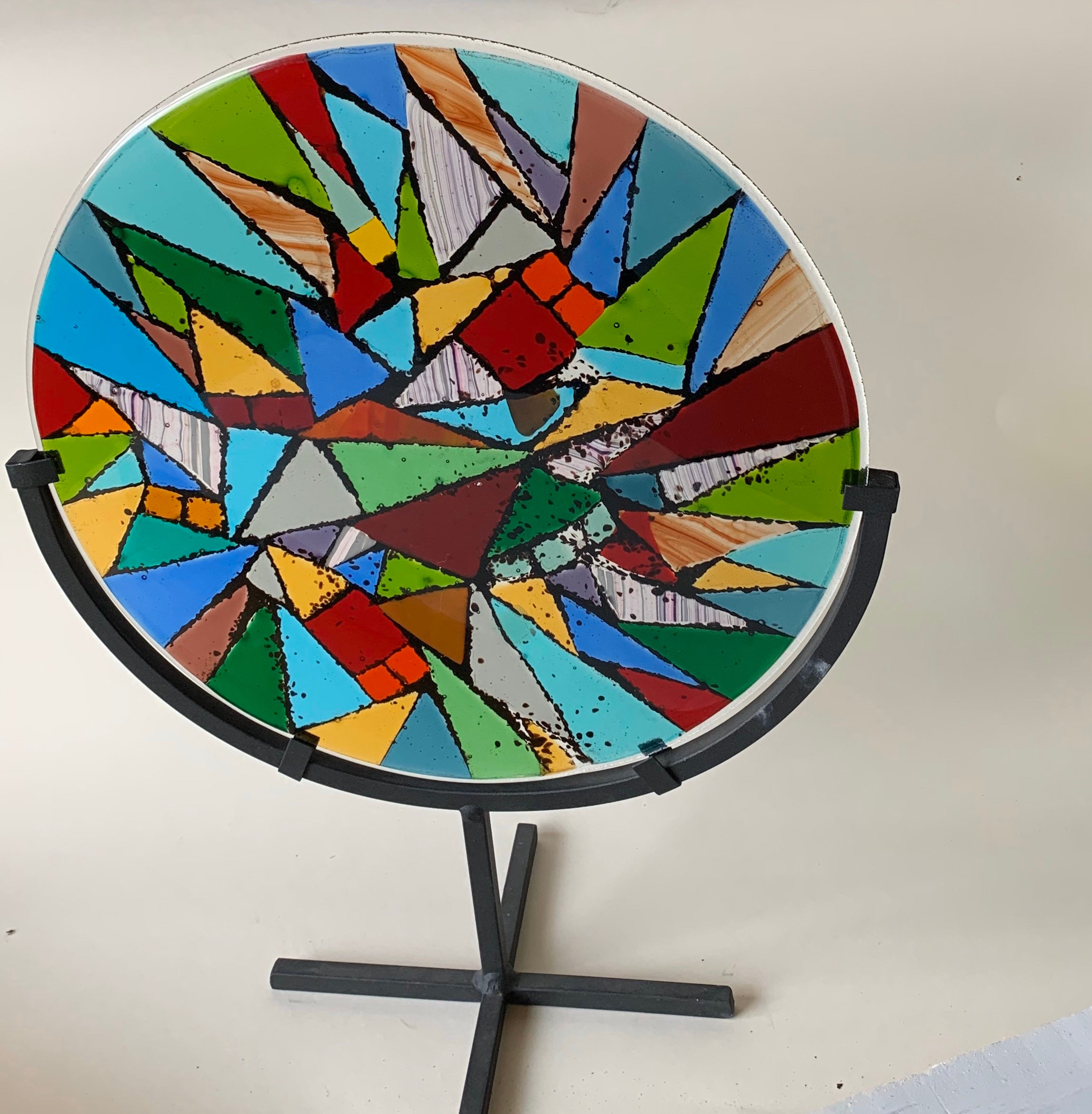 Fused Glass Art Mosaic Style Panel Etsy