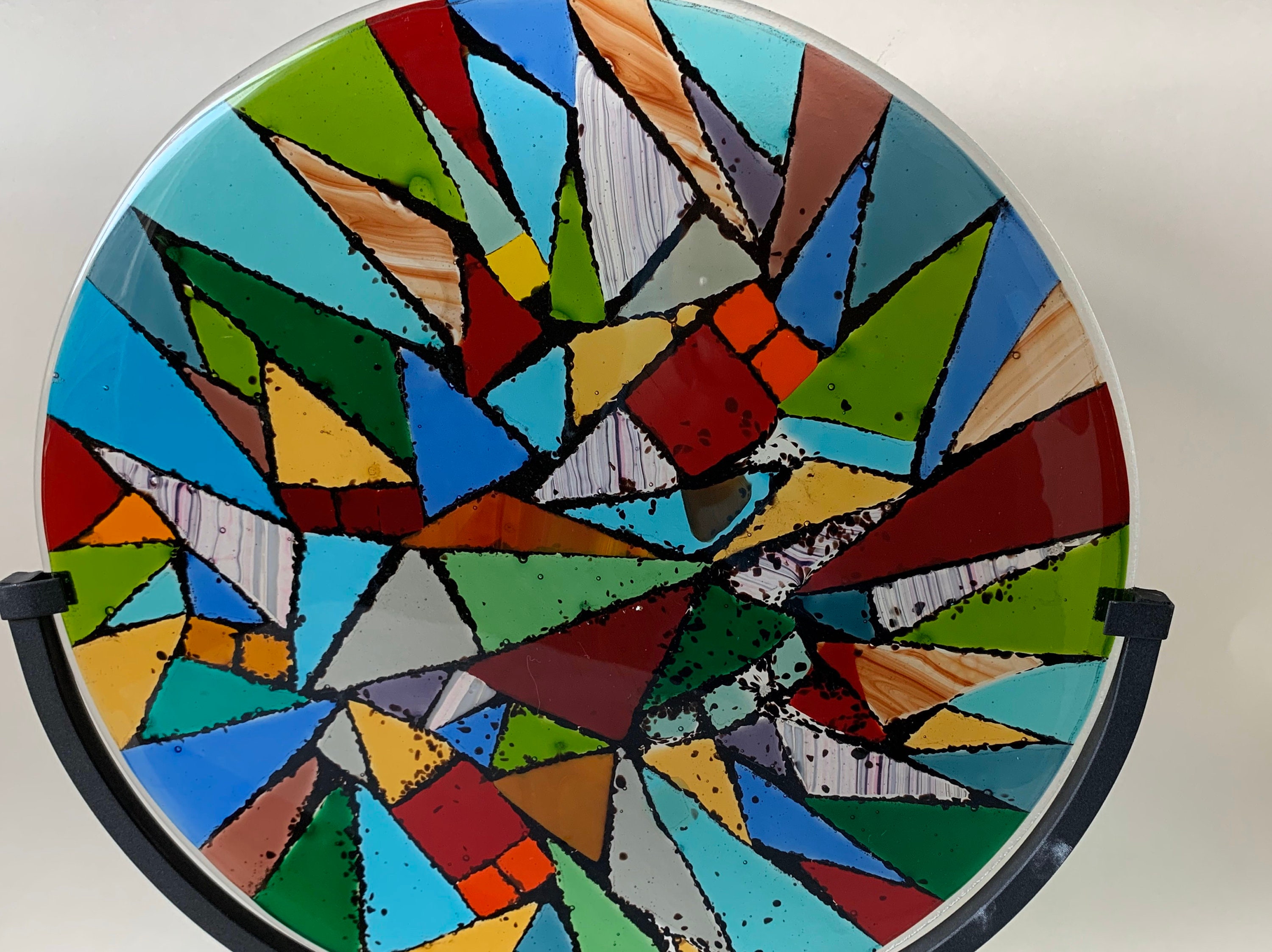 Fused Glass Art Mosaic Style Panel Etsy