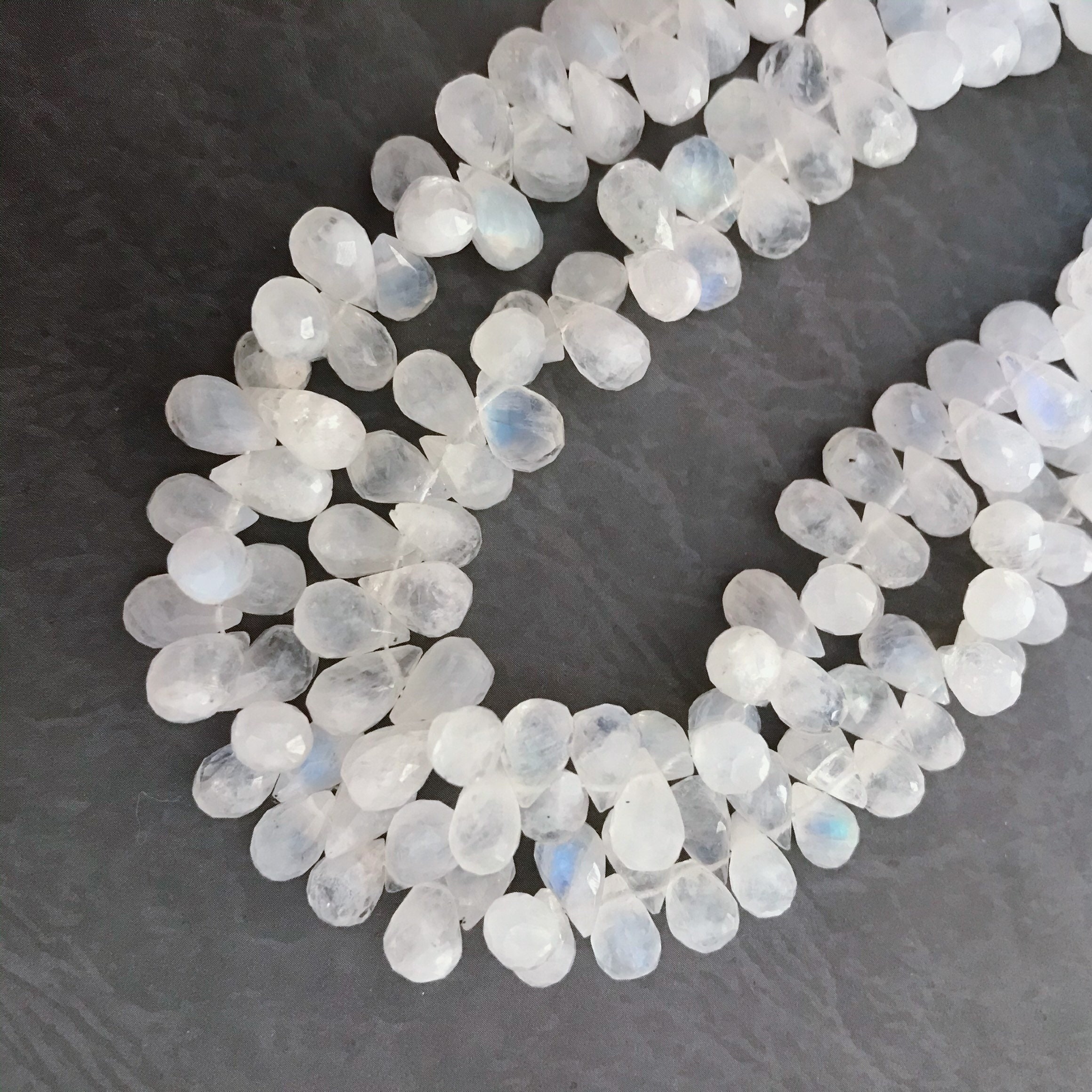 Natural Silvery Peach Moonstone Briolette Teardrop Beads Good for Earr –  Intrinsic Trading
