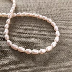 Quality natural fresh water pearl creamy white rice-shaped pearls 6.3mm 6 inches great lustre pearls for jewelry making PB159CRP